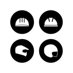 Helmet icons set. Motorcycle helmets. Racing helmet. construction helmet icon. Safety helmet