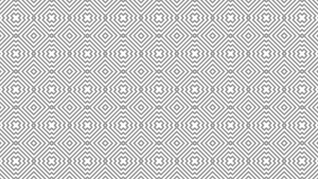 Graphic pattern in black and white with stroboscopic and hypnotic effect, while increasing in size and then reducing it, in 16: 9 video format