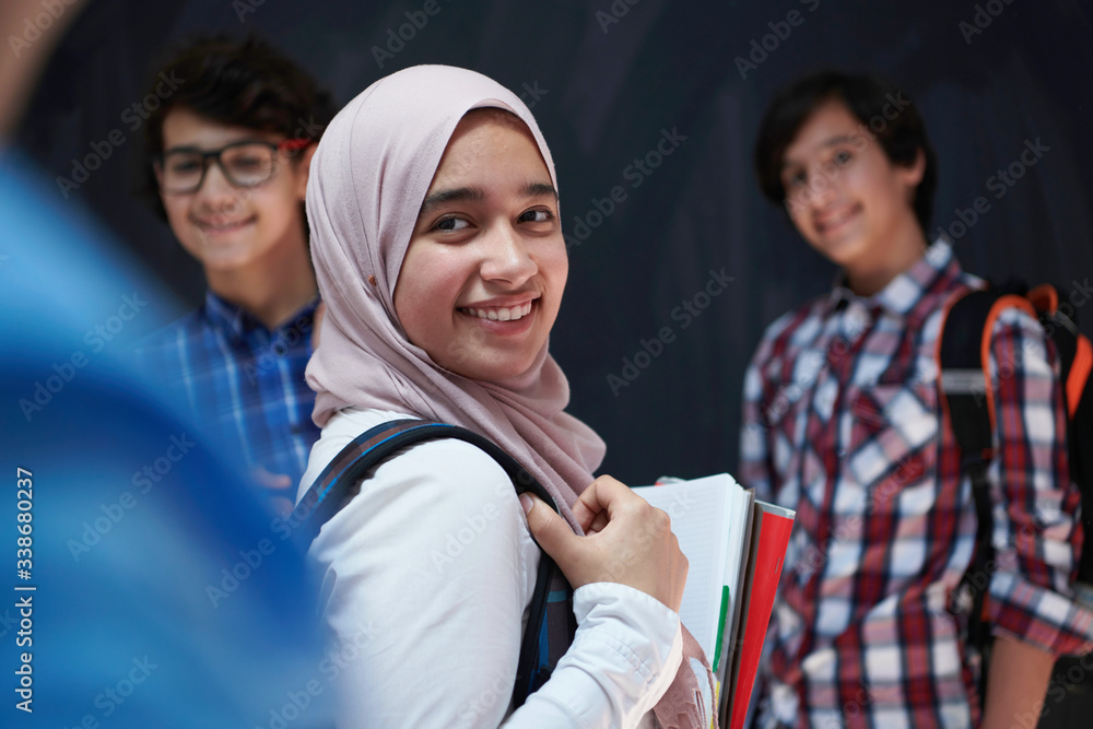 Wall mural arab teenagers group