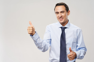 businessman showing thumb up