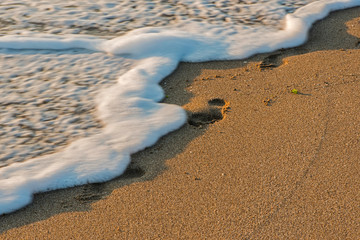Food steps on the beach