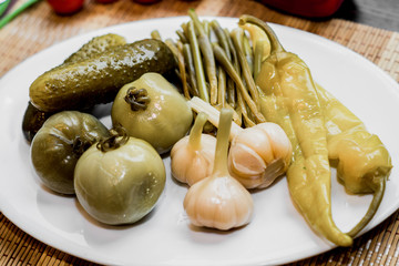 pickles on a plate