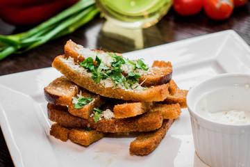  fried bread with garlic