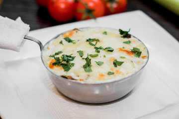 julienne with chicken and mushrooms