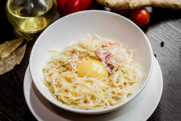 Italian pasta with cream sauce
