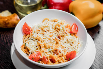 Italian pasta with cream sauce
