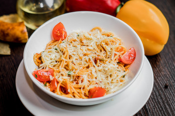 Italian pasta with cream sauce