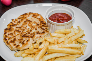 meat baked with potatoes