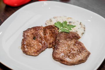 meat baked with potatoes