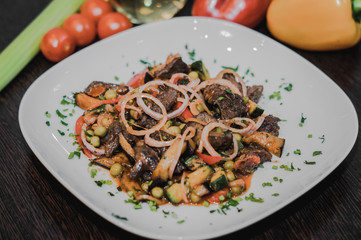 meat baked with potatoes