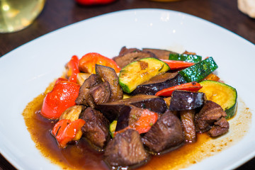 meat baked with potatoes