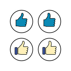 Like icons set. Thumbs up icon. social media icon