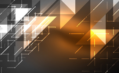Abstract background, mosaic triangle pattern with transparent effects on glowing neon shiny backdrop. Vector Illustration For Wallpaper, Banner, Background, Card, Book Illustration, landing page