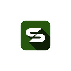 Letter S Logo, S Logo Design with long shadow