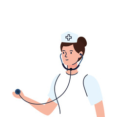 nurse professional avatar character icon vector illustration design