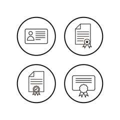 License icons set. Approved or Certified Medal Icon