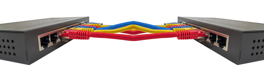 network cables connected to router
