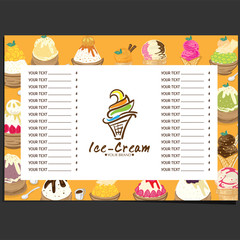 Obraz premium menu template Ice cream dessert restaurant brand design