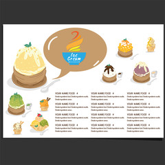 menu template Ice cream dessert restaurant brand design