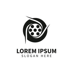 Film logo template design vector icon illustration