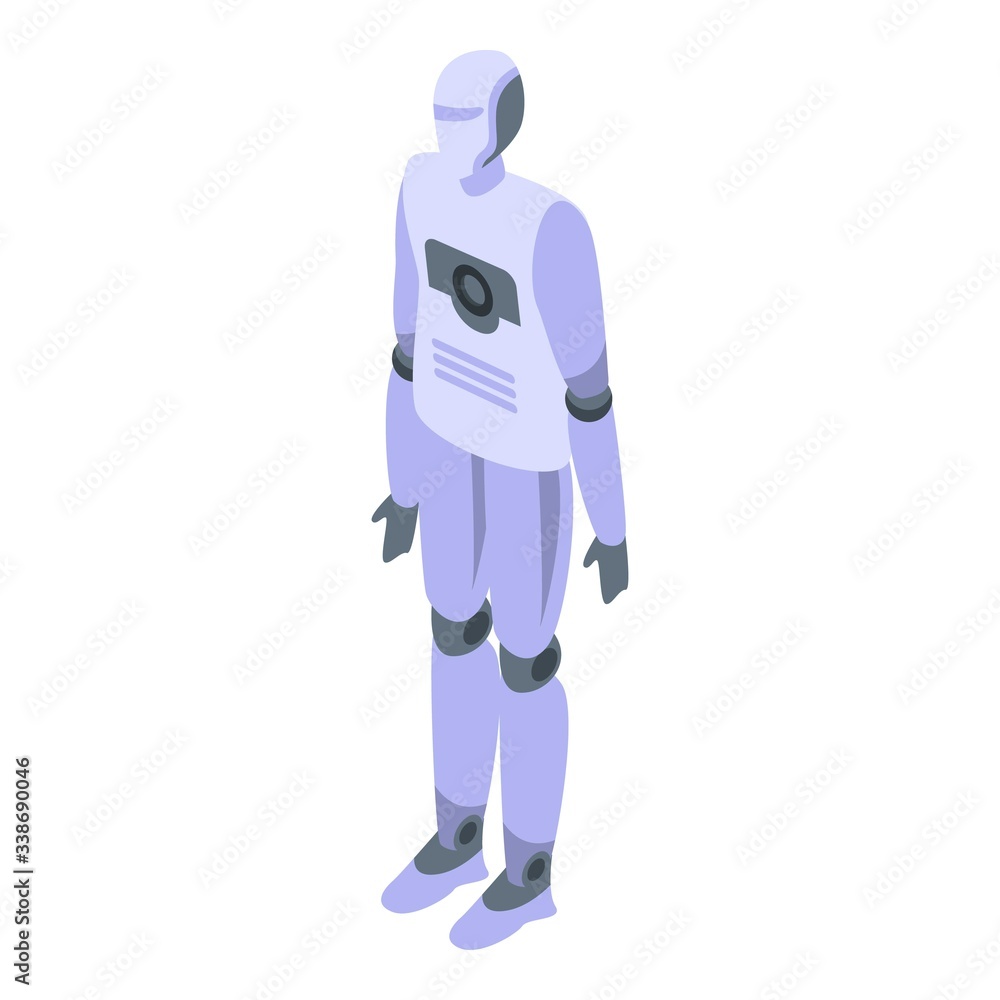Poster Robot humanoid icon. Isometric of robot humanoid vector icon for web design isolated on white background - Posters