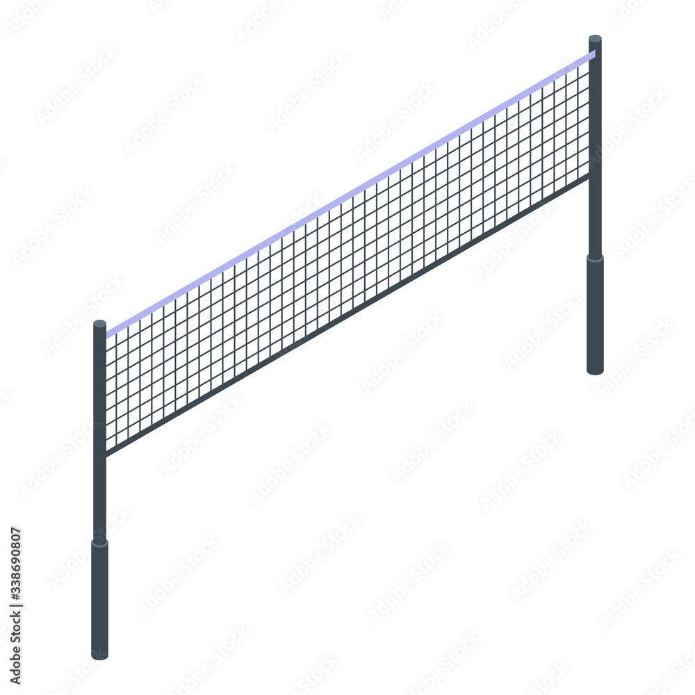 Poster volleyball net icon. isometric of volleyball net vector icon for web design isolated on white backgr