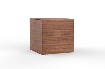 Blank white cube product packaging paper cardboard box. 3d render illustration.