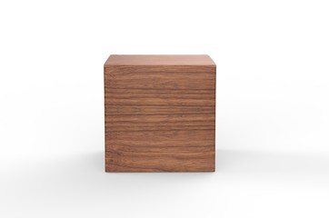 Blank white cube product packaging paper cardboard box. 3d render illustration.