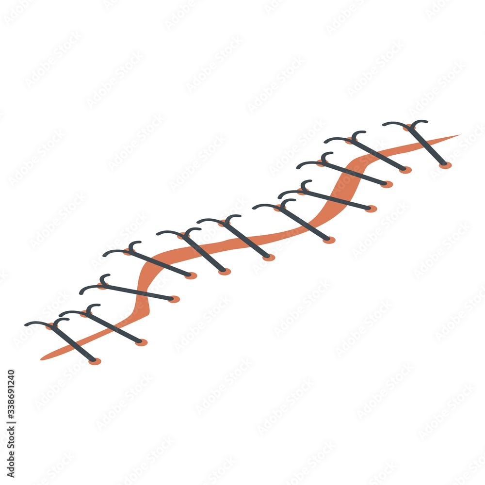 Poster incision suture icon. isometric of incision suture vector icon for web design isolated on white back