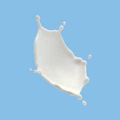 Milk splashes isolated on background