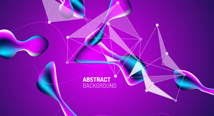 Fluid gradients, abstract liquid bubble shapes background