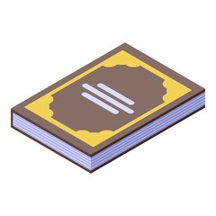 Magic book icon. Isometric of magic book vector icon for web design isolated on white background