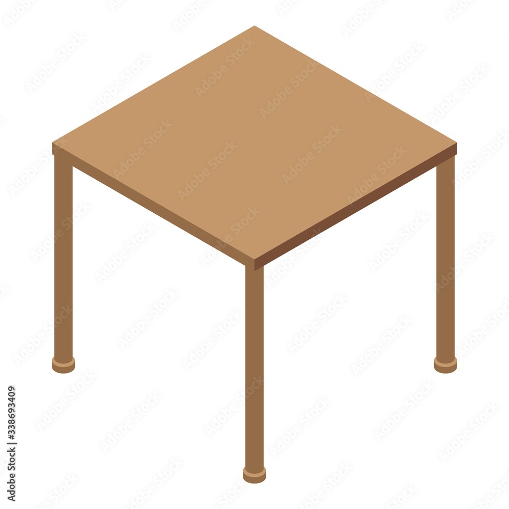 Poster square table icon. isometric of square table vector icon for web design isolated on white background