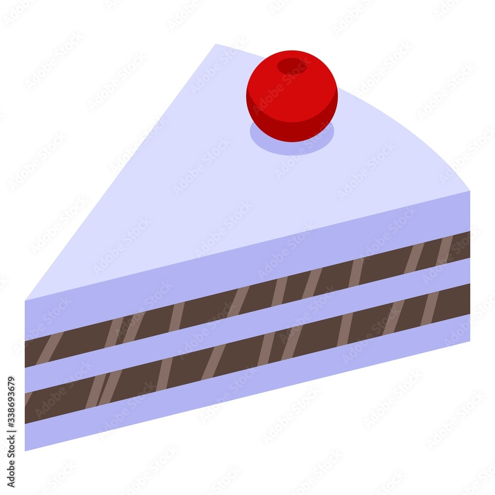 Poster piece of cake icon. isometric of piece of cake vector icon for web design isolated on white backgrou
