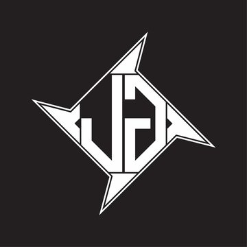 JG Logo monogram with octagon shape isolated on shuriken element design template