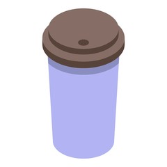 Coffee to go cup icon. Isometric of coffee to go cup vector icon for web design isolated on white background