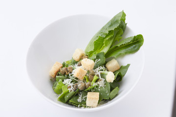 Food and dessert for on plate isolated on white background