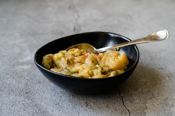 Turkish Appetizer Roasted Eggplant Salad Kulleme Caviar / Patlicam Ezme.