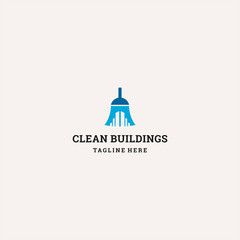 Clean Buildings logo template design in Vector illustration 
