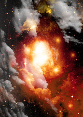 galaxy in a free space. 3D rendering