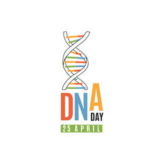 DNA DAY, April 25. Greeting card for holiday - DNA day. Vector Design. 