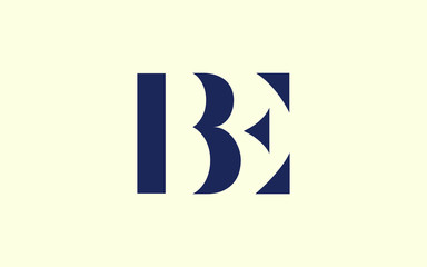 BE or EB and B or E Uppercase Letter Initial Logo Design, Vector Template