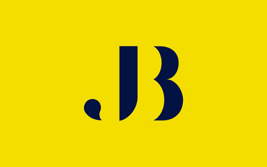 BJ or JB and B or J Uppercase Letter Initial Logo Design, Vector Template