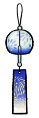 花火柄のガラス風鈴