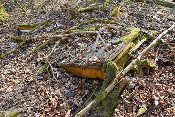 Umweltsünde -  Kaputtes Sofa im Wald