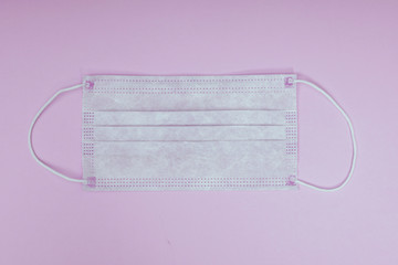Protective medical mask. Personal protective equipment. Coronavirus pandemic.