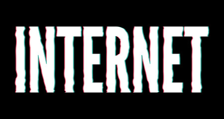 Fototapeta premium Internet Pixel style illustration on dark background. Retro game backdrop. Banner template. Abstract digital background. Digital design. Digital video game style. Game glitch.