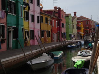 Fototapeta na wymiar Colorful houses on Burano isle, Italy