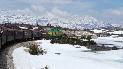 Cropped Train On Snowed Landscape