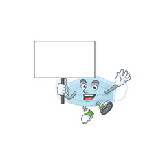 Sweet surgery mask cartoon character rise up a board